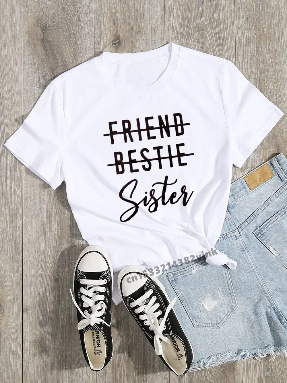 2024 Friend Bestie Sister Bride Bachelorette Wedding Party WomenTee Shirt Casual ladies basic O-collar Short Sleeved T-shirts