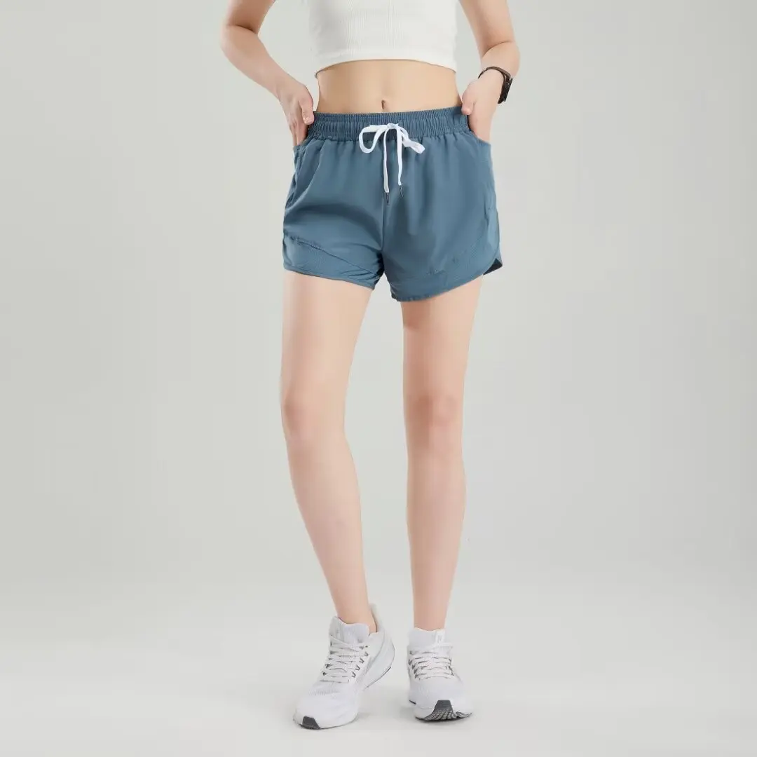 Damen outfits sports horts Damen gürtel mit rutsch festen Netz nähten mit Taschen laufhose Fitness shorts Yoga hosen