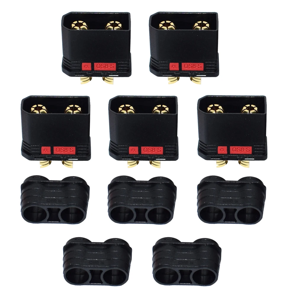 QS8 QS8 Connector Anti-Spark Gold Connector Large Power Plug for RC Plant protection drone Car Model QS8-S Heavy Duty Battery