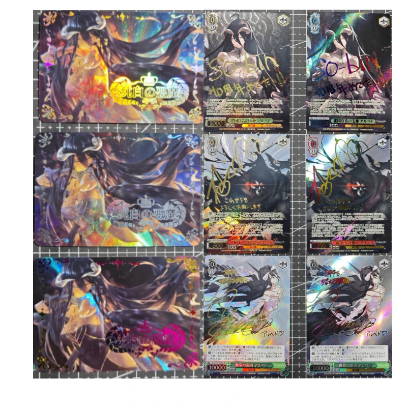 Fancy hot stamping offset signature card signature card Overlord albedo Kawaii signature card anime game collection gift toy