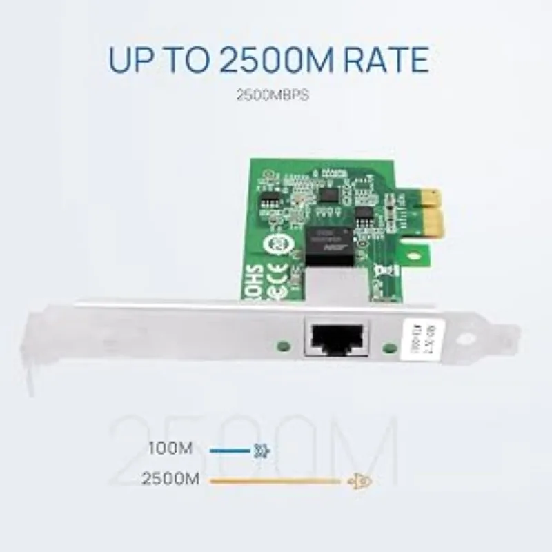 2.5Gb Network Card PCIe Realtek RTL8125B Chip,2.5GBase-T Network Adapter RJ45 LAN Support PXE Pour Windows/Linux/MAC