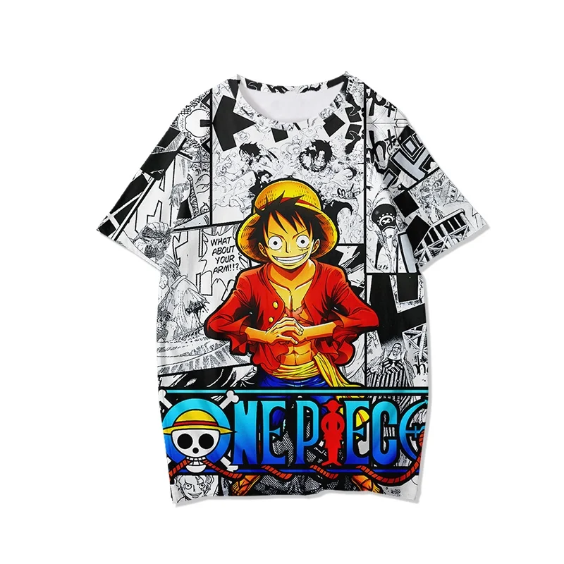 2025-26 Zomer Japanse Anime Een Stuk Mode Mannen Casual T-shirt Anime Gedrukt T-shirt Mannen Sport T-shirt ademend