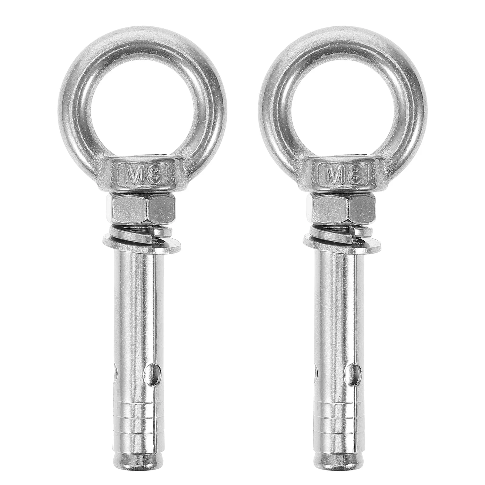 

2Pcs Stainless Steel Long Eye Bolt Heavy Duty Fixing Hanger for Swing Hammock Concrete Lifting Ring Threaded Eyebolts