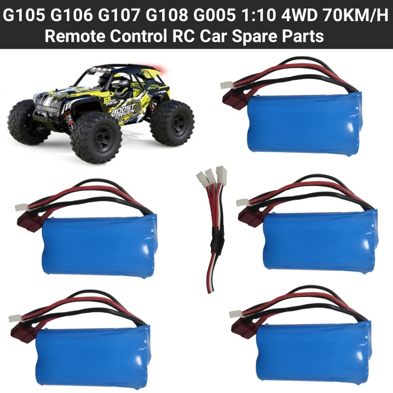 G105 G106 G107 G108 G005 Upgrade 1:10 4WD 70KM/H Alloy Material Remote Control RC Car Spare Parts 7.4V 2000mAH Battery