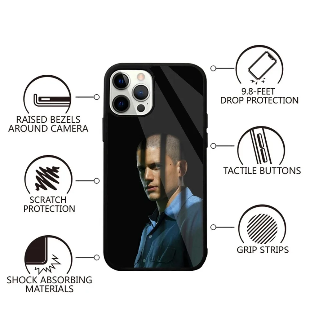 W-Wentworth Miller M-Michael Scofield Phone Case For iPhone 16,15,14,13,12,11,Plus,Pro,Max,Mini  Magnetic Wireless Charging