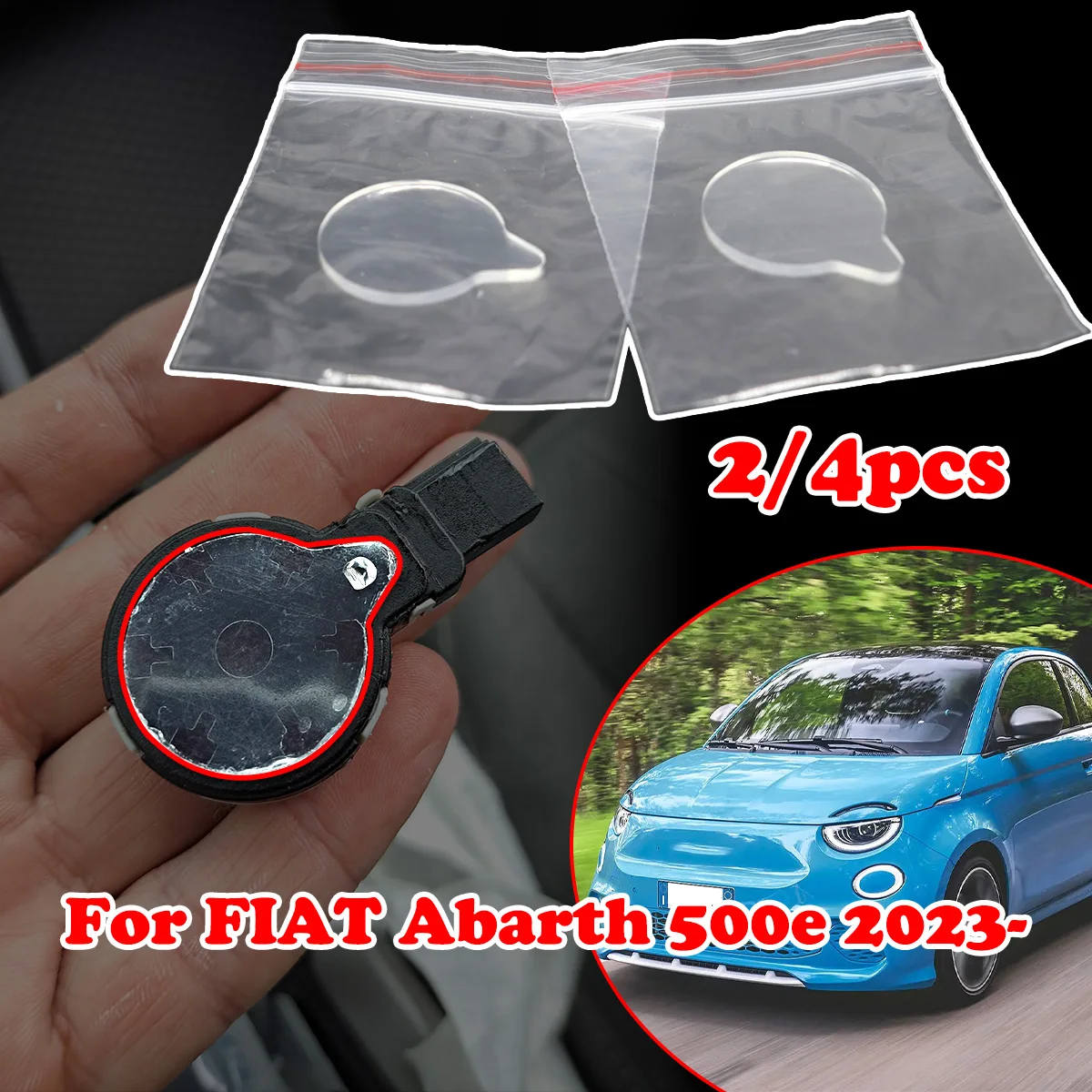

2/4X автомобильный датчик дождя, гелевая накладка для FIAT Abarth 500e 2023- клейкая пленка, силиконовая подушка, комплект для ремонта чипов ветрового стекла, фиксирующая лента