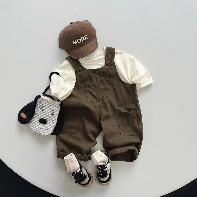 Boys Backpack Pants Spring and Fall New Girls Korean Loose Versatile Long Pants Baby Child Casual Pants Kids Clothes