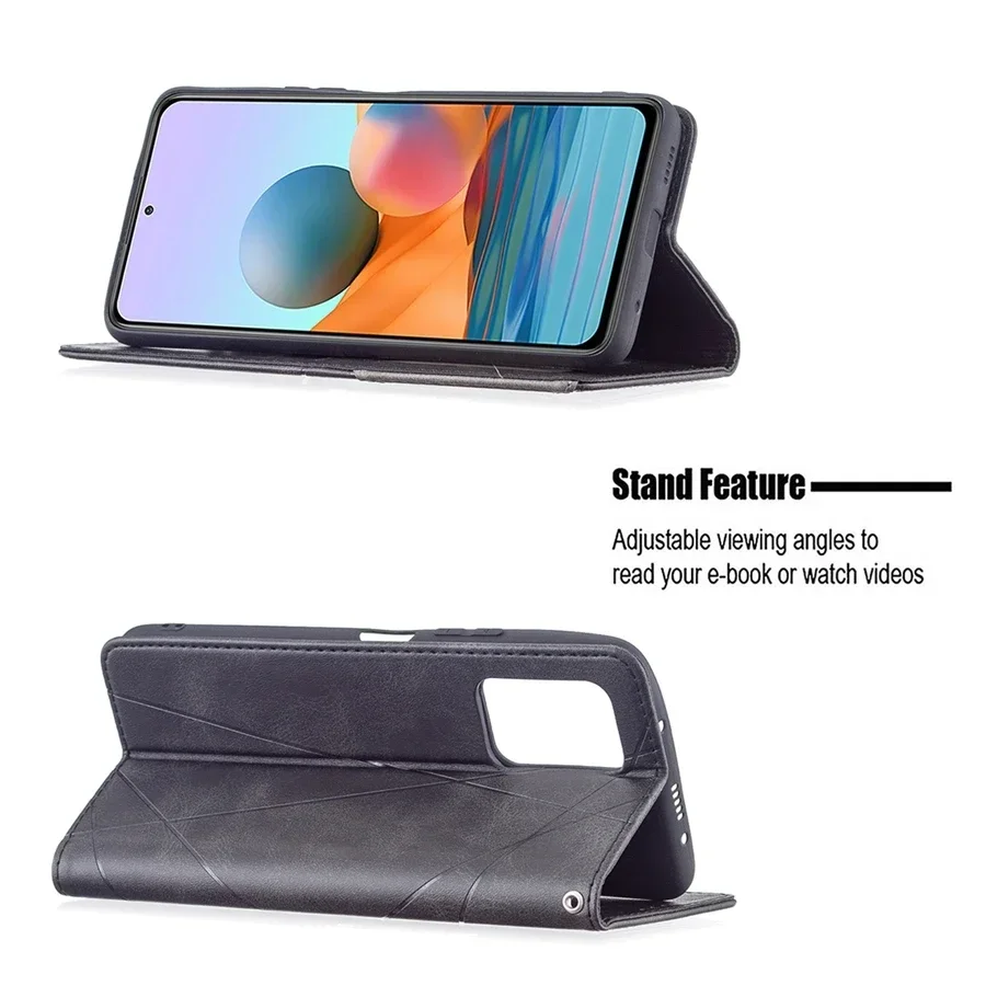 Portafoglio Dark Magnetic Prism Card Slot Flip custodia in pelle per Xiaomi Redmi 14C 13C 12C 10C Note 14 Pro + 13 12S 11 10 9 Pro Mi 13T