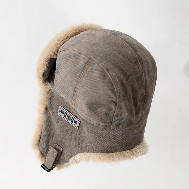New Bomber Hat Men Women Thick Warm Russian Ushanka Fur Hat Fashion Male Female Winter Hat Black Grey Earflap Ski Russian Cap