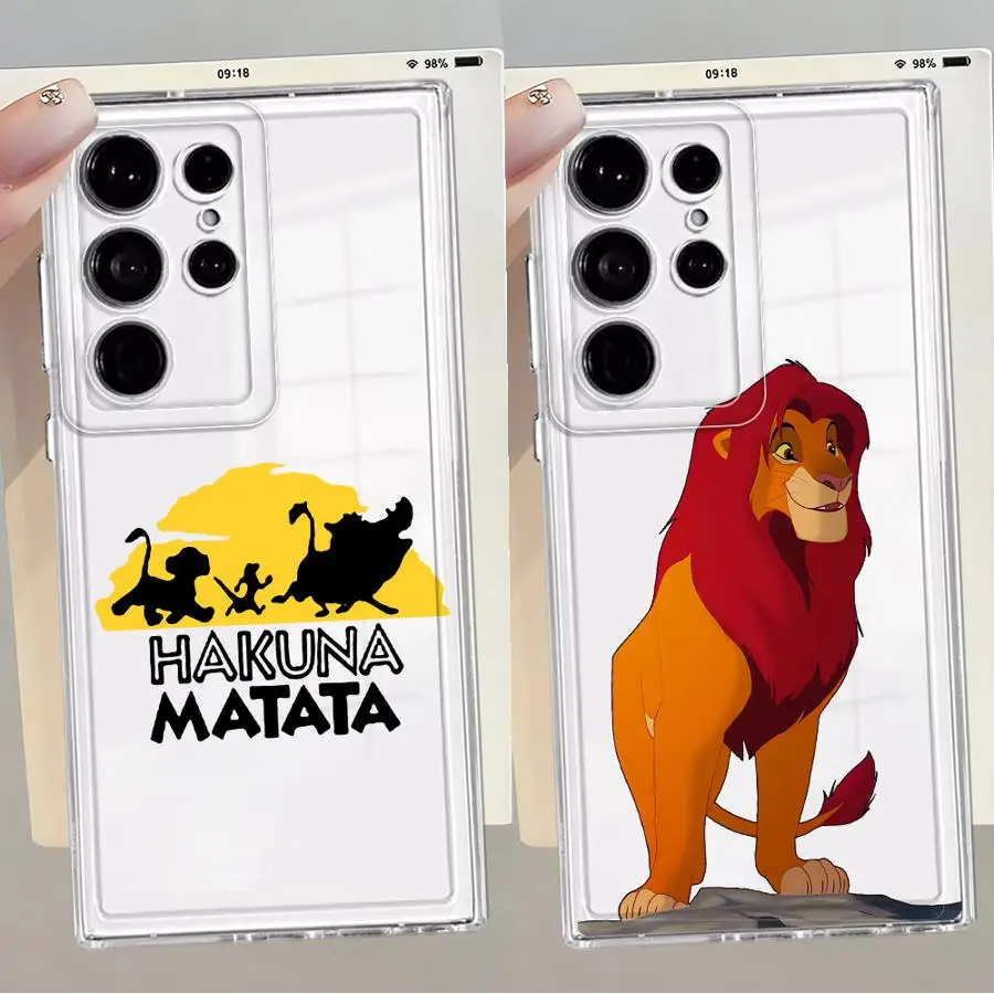 Disney Re Leone Custodia Cool per Samsung Galaxy Note 20 Ultra 10 S24 S25 Edge S20 Plus S22 FE S23 Ultra S21 Cover Trasparente