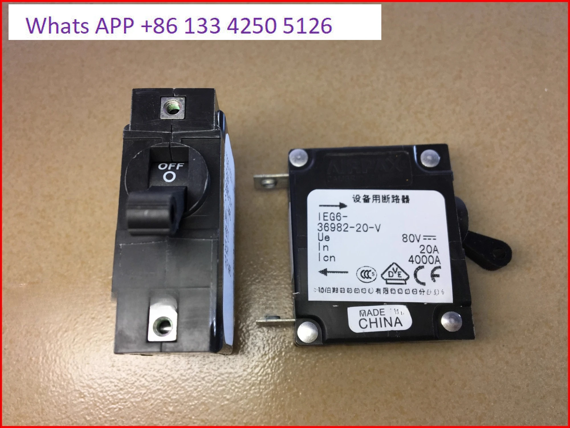 3 шт., американские AIRPAX Ebers 20A, 1P, зарядное устройство, автоматический выключатель, воздушный выключатель