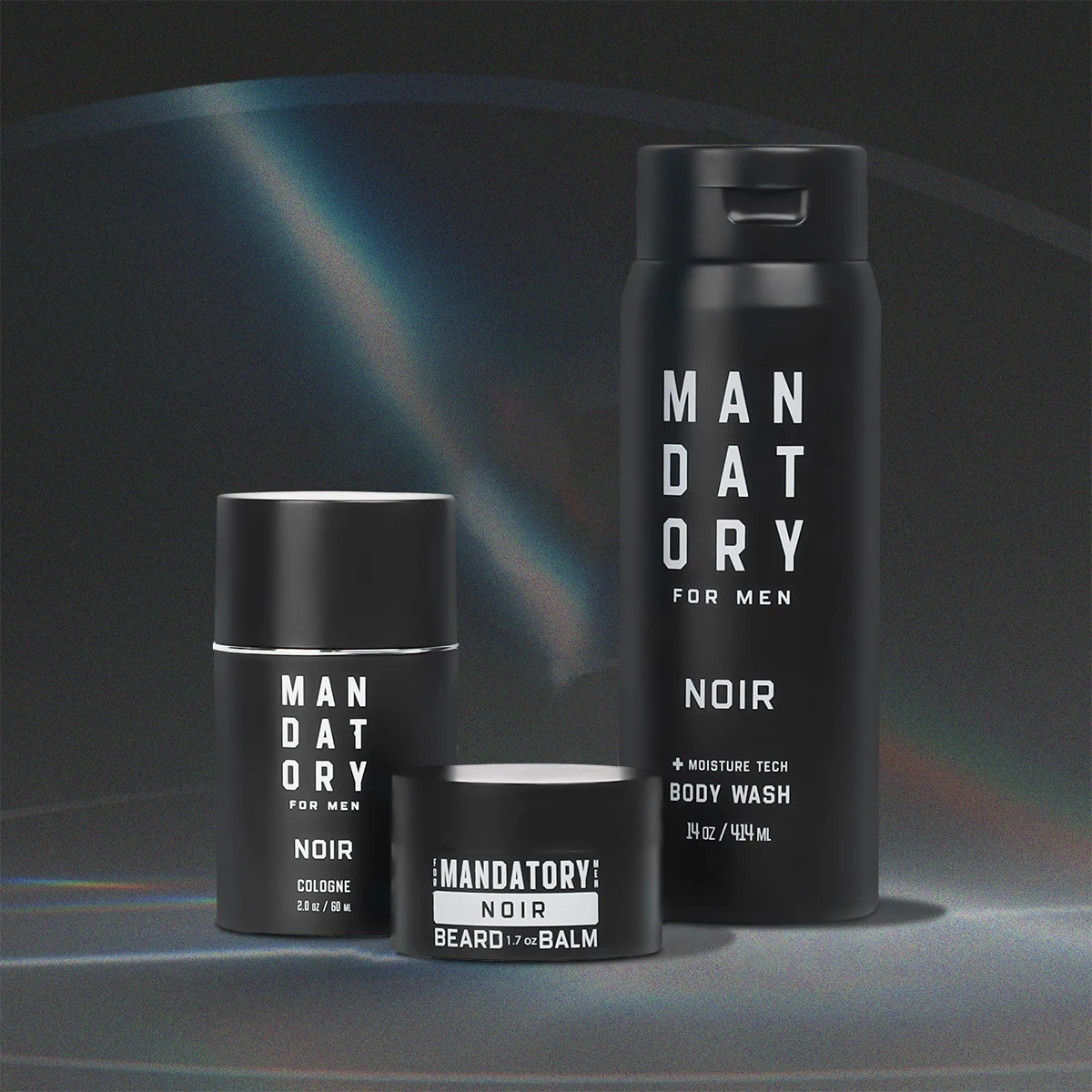 MANDATORY Men's Fragrance Set Gifts 2.0 Oz Eau de Toillete Cologne Spray Body Wash 14 Oz Shower Gel 1.7 Oz Beard Balm 3pcs Gift