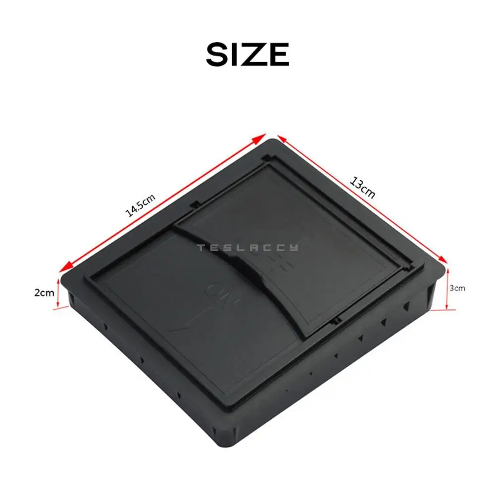 For Tesla Model Y Car Central Armrest Concealed Storage Box Hidden Case Secret Private Organized Container Slide to Open Close