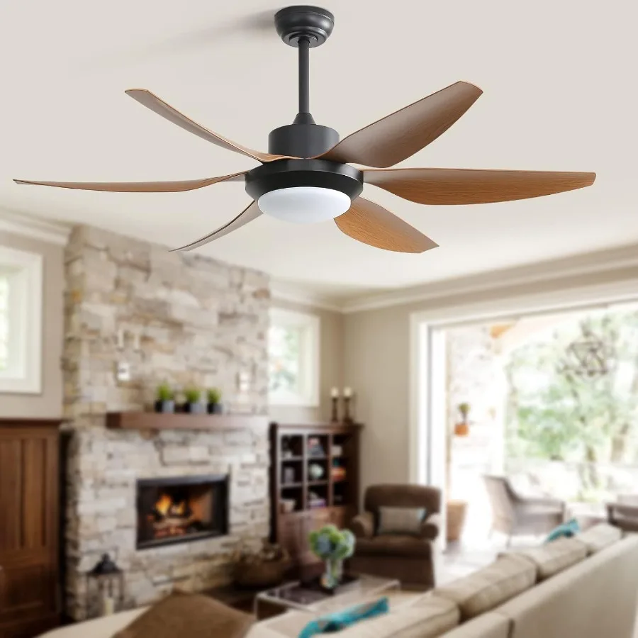 54 Ceiling Fans with Lights Remote Control Outdoor Ceiling Fan with 6 ABS Blades Reversible DC Motor and Dimmable LED Light Mod