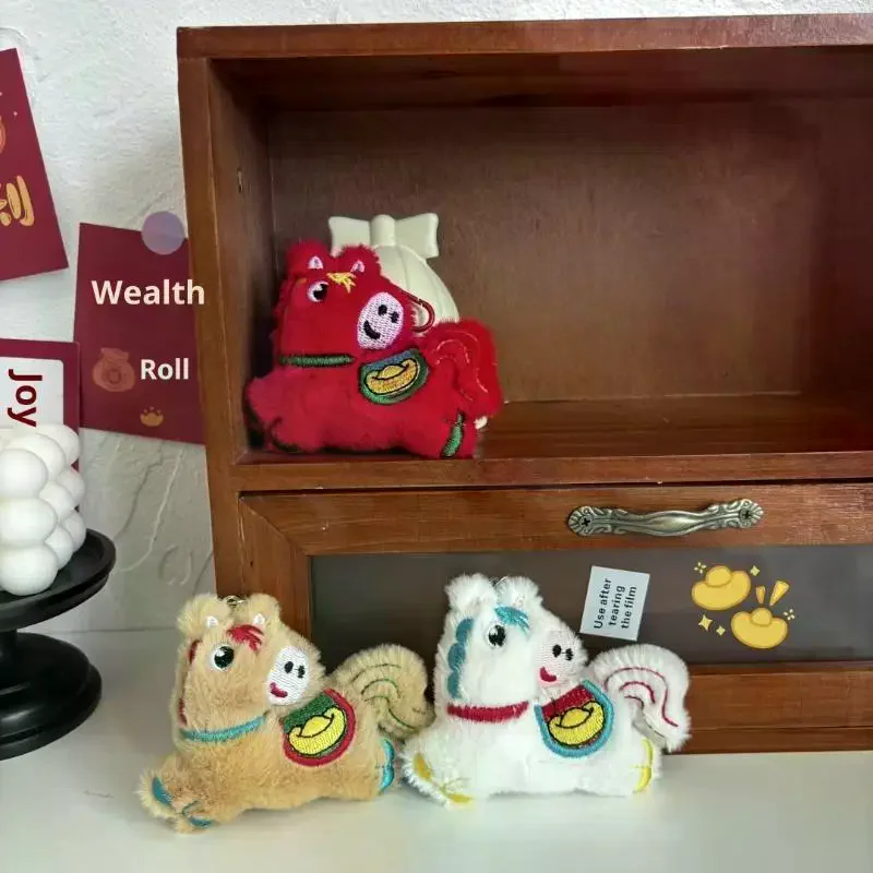 

1Pcs Pony Doll Home Decoration Ornament 2026 Year Of The Horse Mascot Plush Toy Pendant Soft Realistic New Born Gifts