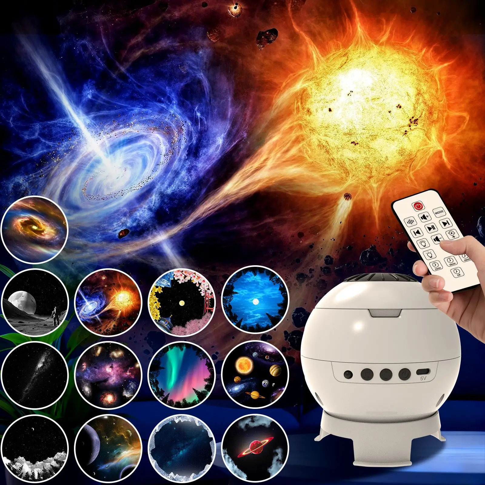 

360° Dynamic Rotation Galaxy Projector, Bluetooth with Sleep Music, Remote Control Star Night Light, Gift for Couples & Kids