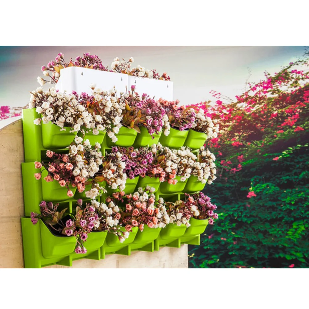 

Light Green Wall Planter Vertical Garden Pot For Balcony Fence Patio Indoor Outdoor Mounting Container Plant Holder