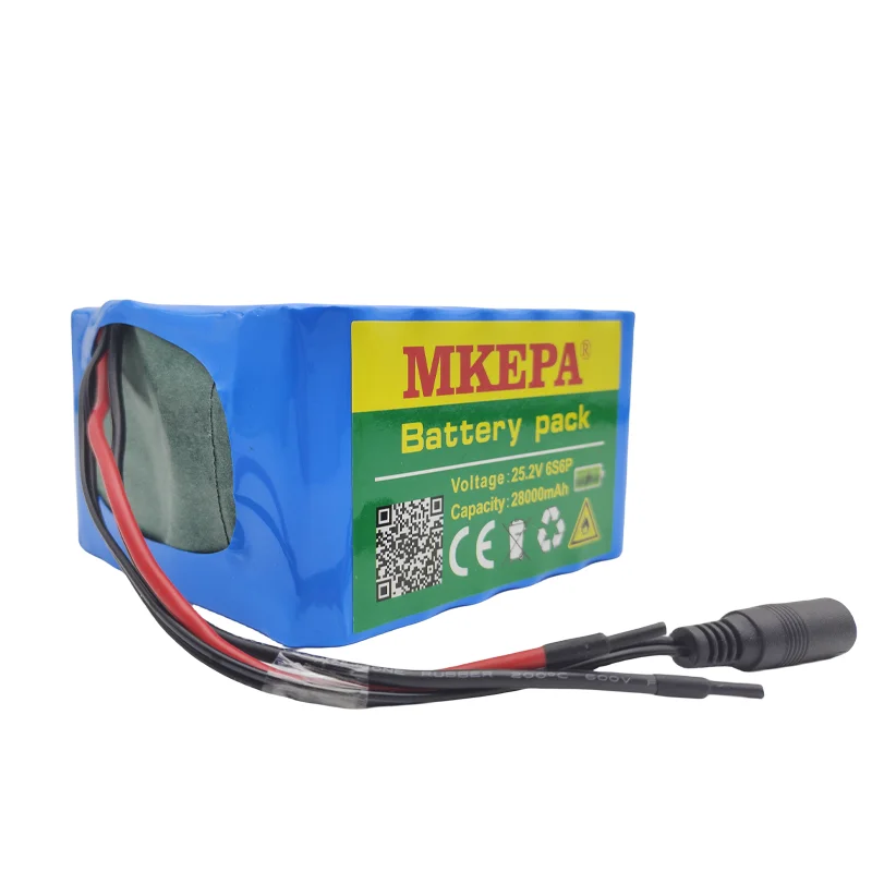 18650 Met Grote Capaciteit 24V 28ah Batterij Bms 6s 6P 25.2V E-Bike Scooter Rolstoel Vierwieler Lithium Accu-Pack Oplader