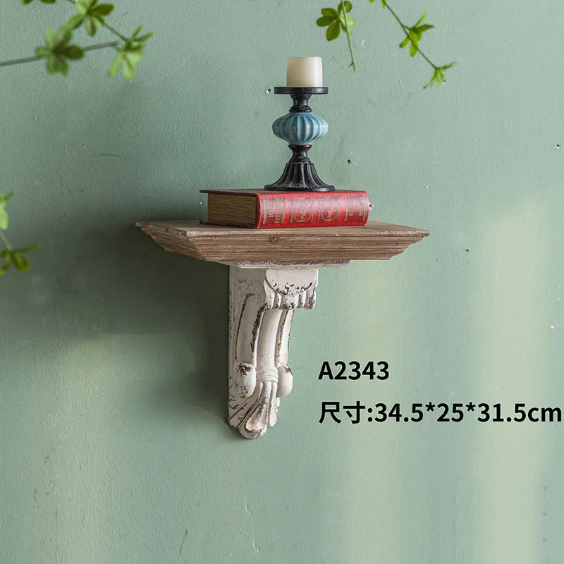 Magnesium Oxide Corbel Bracket with Small Wooden Shelf  Wall  Display Stand Room Decor