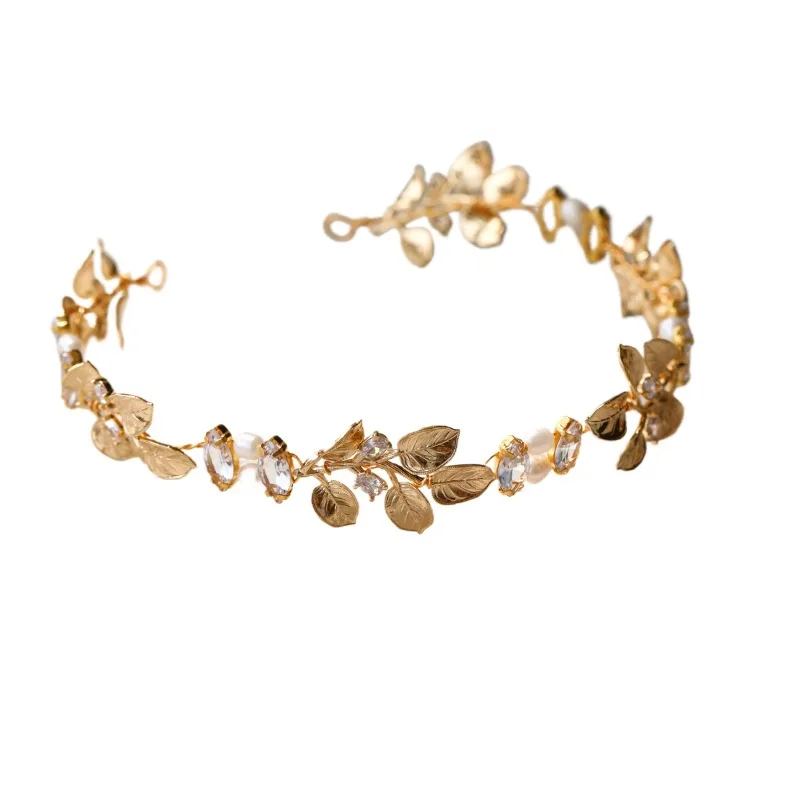 copricapo-da-sposa-retro-europeo-e-americano-fatto-a-mano-foglia-d'oro-ghirlanda-di-perle-fascia-per-capelli-accessori-per-capelli-da-sposa