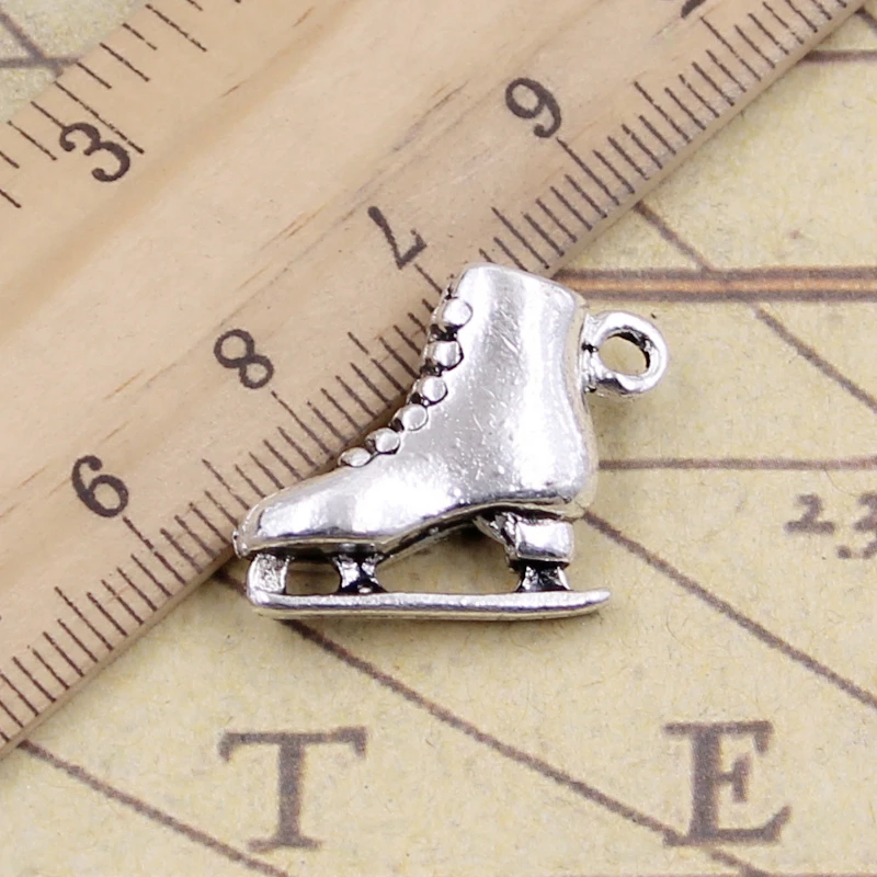 10pcs Charms Roller Skates Ski Boots 21x18x6mm Tibetan Silver Color Pendants DIY Antique Finding Making Handmade Jewelry