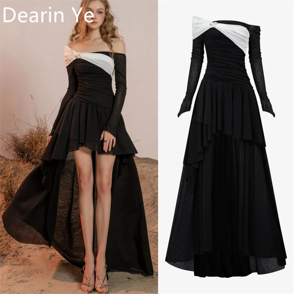 

Customized Evening Dress Dearin One-shoulder A-line Hi-Lo Length Skirts Draped Bespoke Occasion Dresses Formal Saudi Arabia Prom