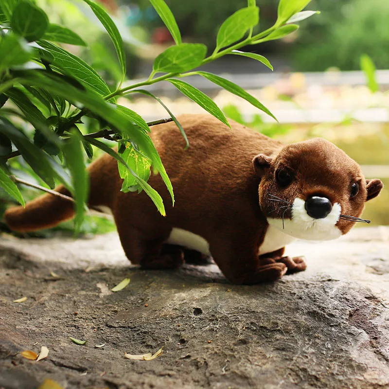 Reallife Lontra Peluche Realistico Farcito Animale Selvatico Carino Morbido Bambola Belle Lontre Giocattoli Decorazione Della Camera di Alta Qualità Regalo Per I Bambini