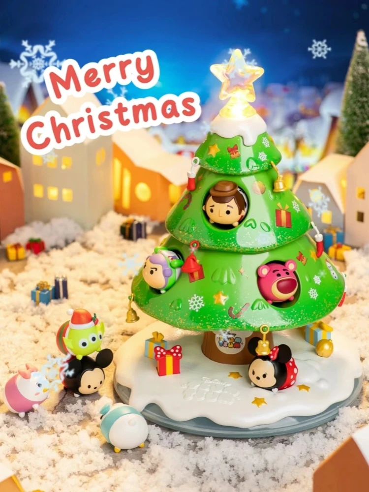 Disney Christmas Wishing Star Handmade Gift Box Toy Story Mickey Mouse Three Eyes Cute Doll Pine Tree Holiday New Year Gift Orna