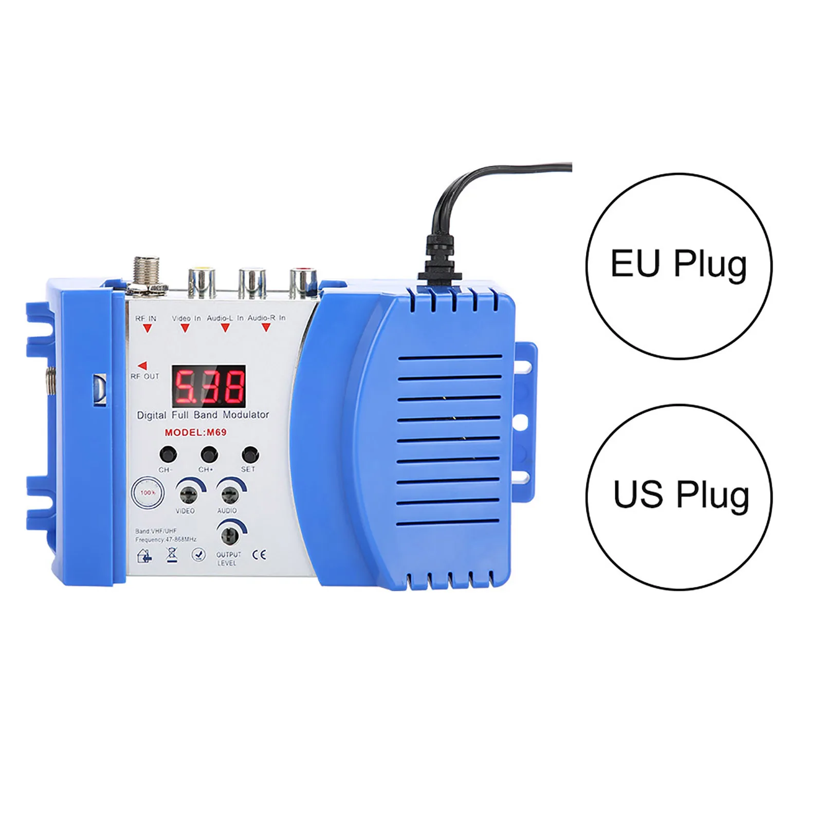 M69 Home RF Modulator  AV TO RF Modulator VHF UHF AV TO RF Converter AV Modulator
