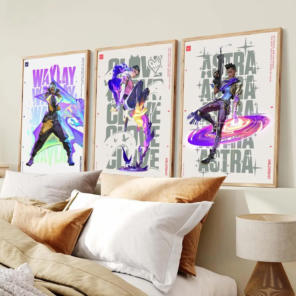 Game V-VALORANT Poster PP Wall Decor Posters Celebrity Art Prints Aesthetic Wall Art Bedroom Office Home Gift