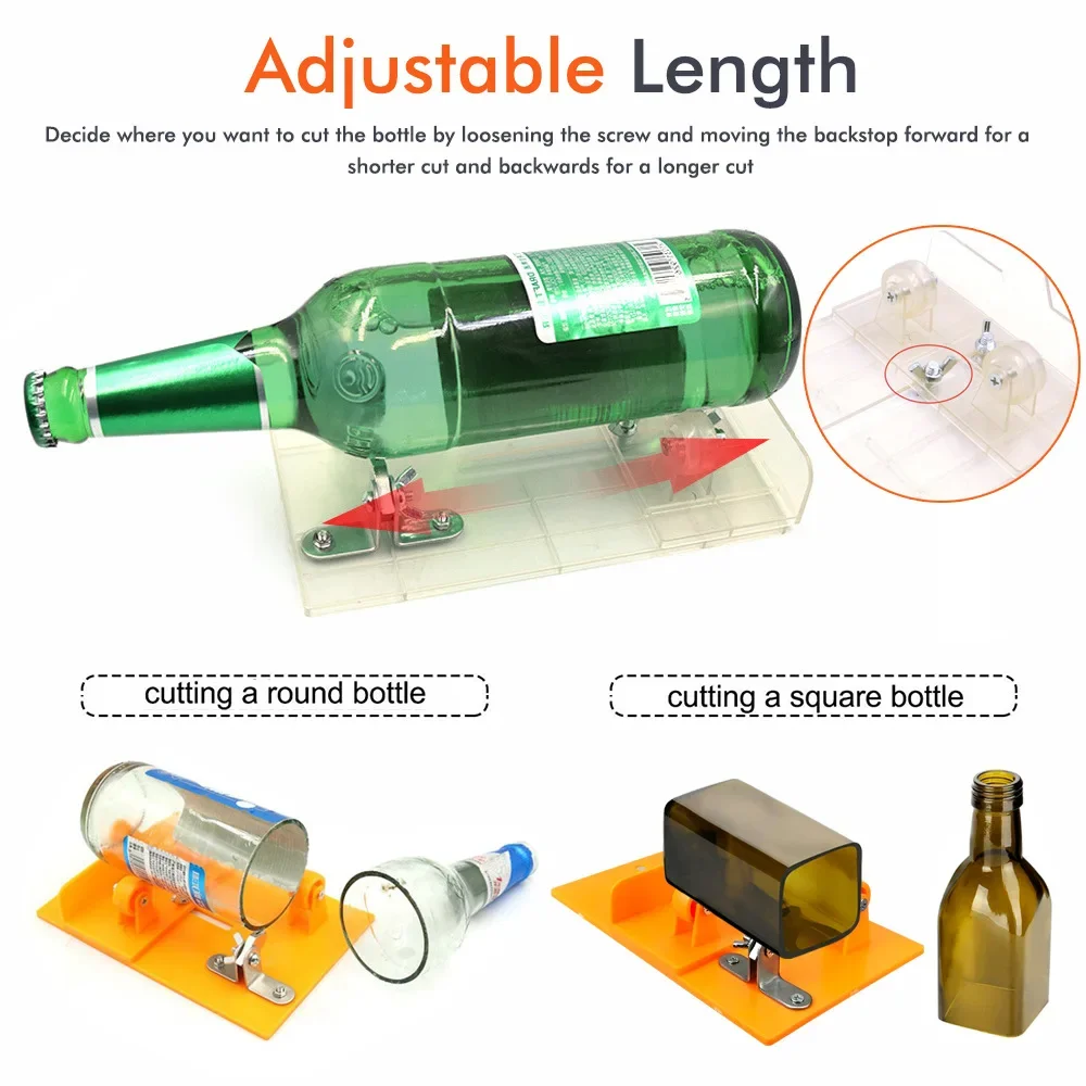 DIY Glass Bottle Cutter Tool Adjustable Glassbottle Cutting Machine Wine Bottles Crafting Decoration Beer Glass Cutting Tool