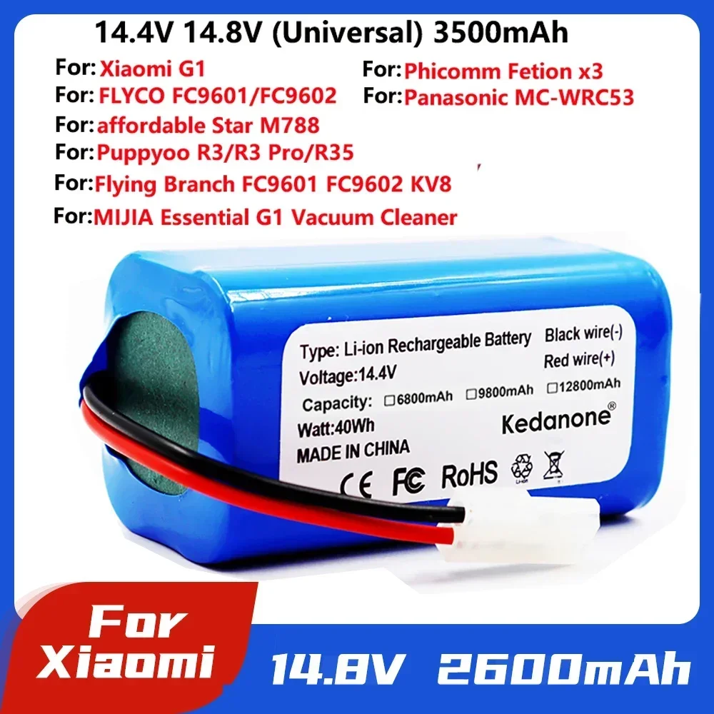 

14.8V 2600mAh/6800mAh Lithium Battery For Xiaomi G1 MI Robot Vacuum-Mop Essential MJSTG1 Robot Vacuum Cleaner batteries