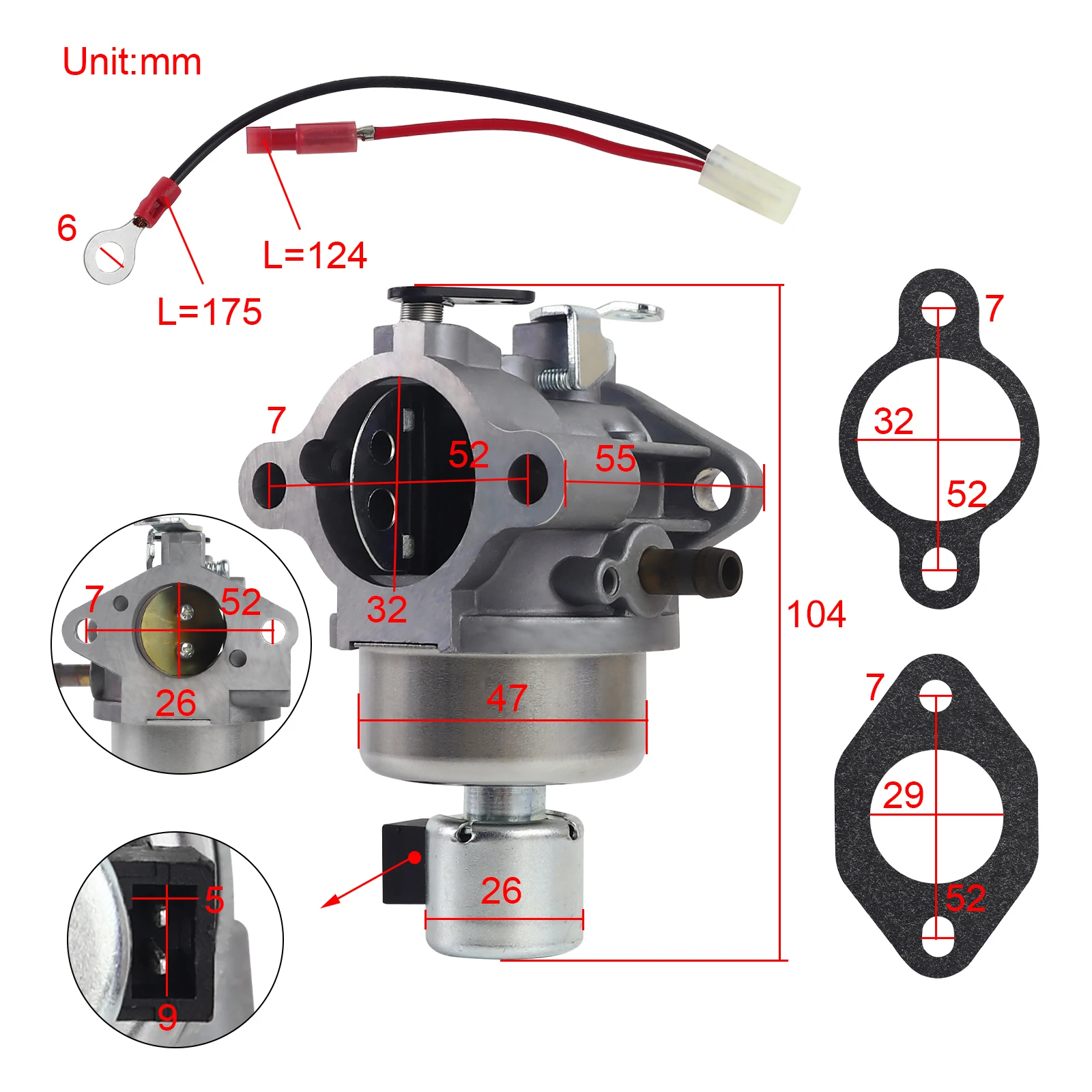 Carburetor for Kohler Courage SV470 SV480 SV530 SV540 SV541 SV590 SV600 SV601 17HP-20HP 20-853-33-S 20 853 33-S 20 853 16-S