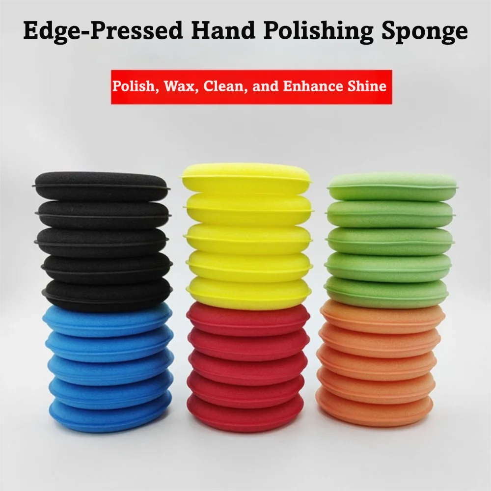 High Density Waxing Polish Sponges Round Shape Scratch Free Polishing Sponges Stain Removal Reusable Wax Applicator Pad