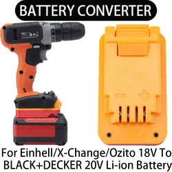 Cordless Portable Adapter for BLACK+DECKER 20V Li-Ion Tools Converts To XChange/Ozito 18V Li-Ion Battery Power Tool