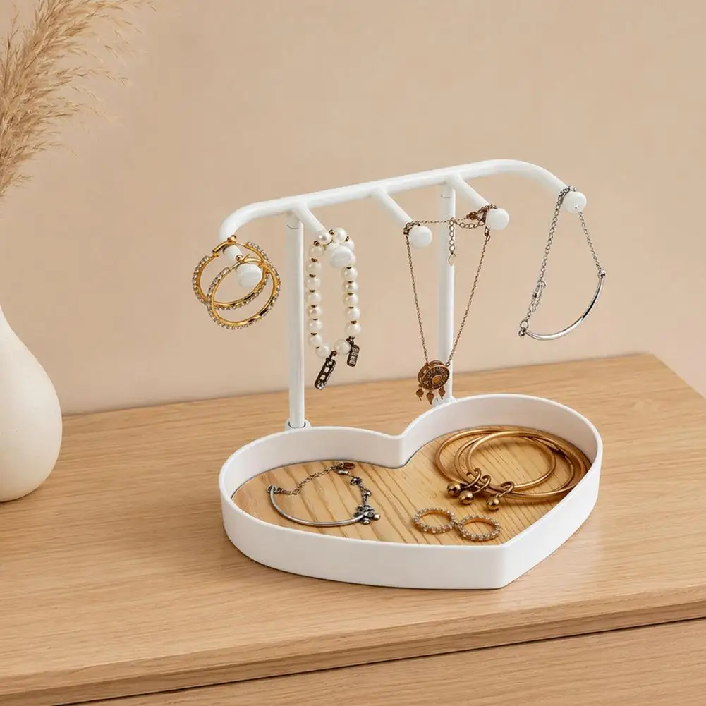 Tangle-free Jewelry Storage Jewelry Organizer Stand with Love Partition Tray Non-slip Multi-hanging Jewelry Hanger Necklace
