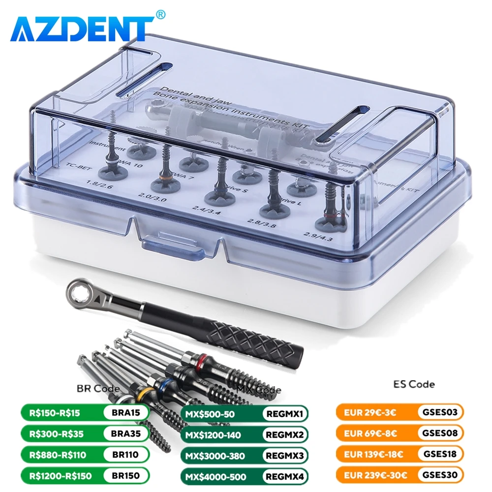 Zestaw do ekspansji kości dentystycznej i szczęki AZDENT implant chirurgiczny zestaw wierteł zestaw instrumentów klucz grzechotkowy sterowniki Bets
