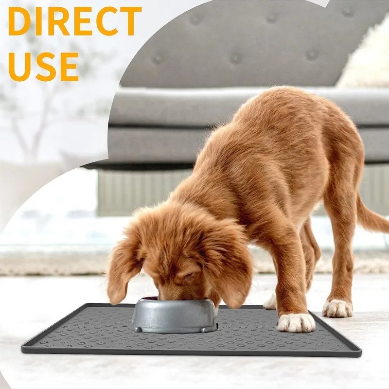 Silicone Pet Placemat Waterproof Non-Slip Dog Cat Drinking Feeding Mat Pet Bowl Pad Prevent Food and Water Overflow Feeder Mats