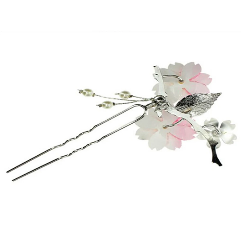 

Hair Clips Hairpin Vintage Flower Costume Pink Women Chopstick Women's