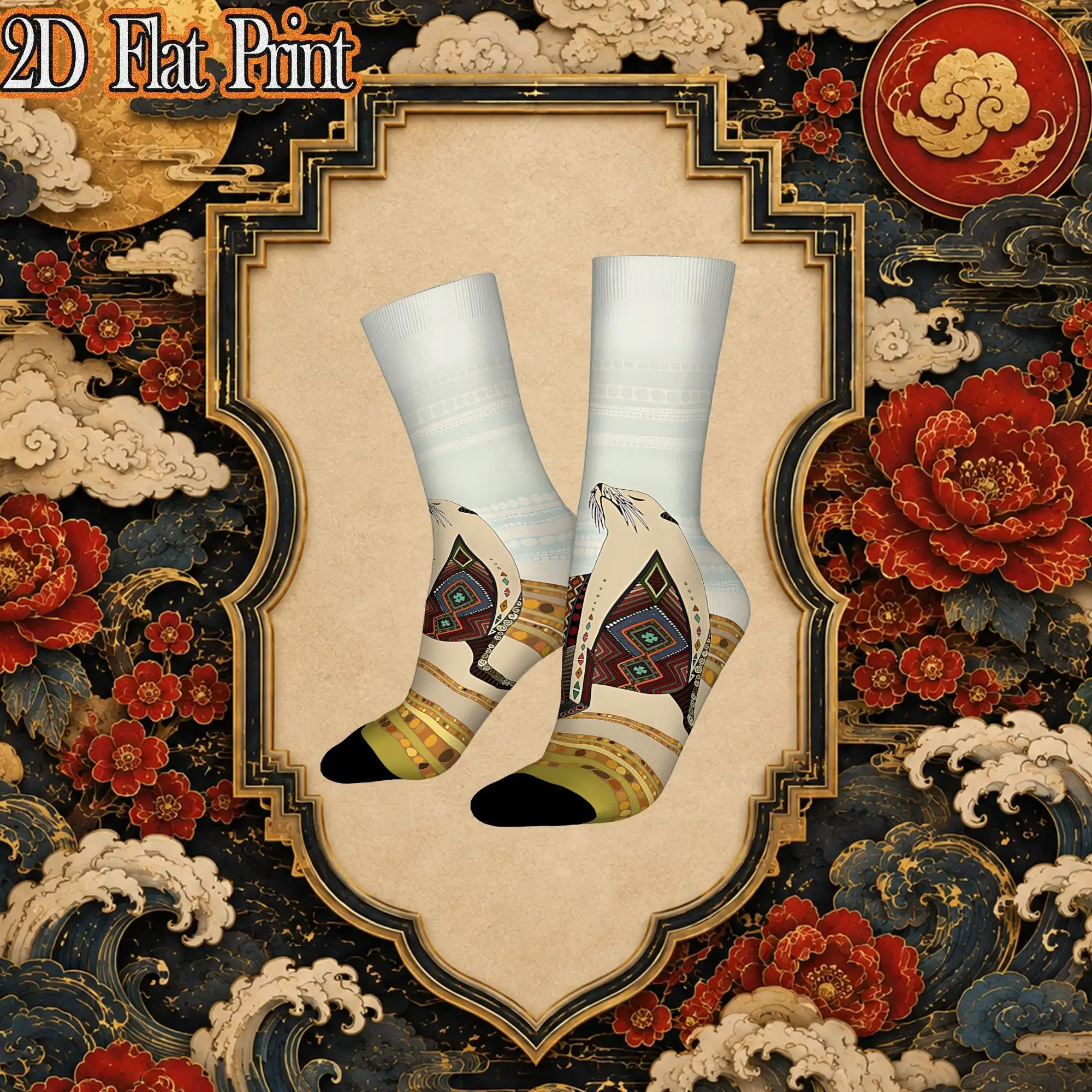 Sea Lion Vintage  Street Style Novelty Seamless Crew Creative Sock Sports Socks