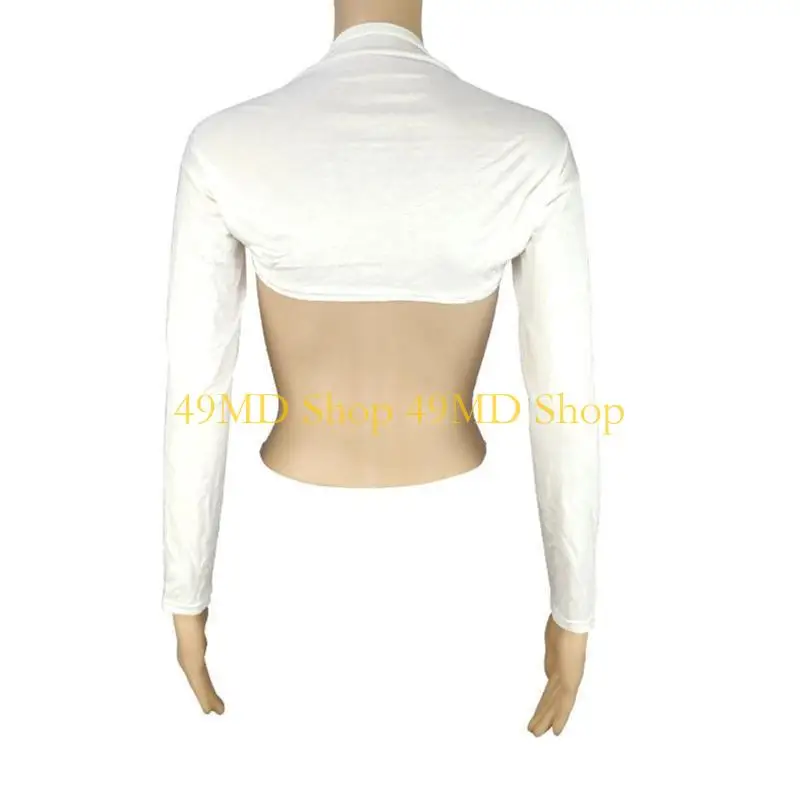49MD Lightweight Shrug Cardigan Shrug Crop Tops Ladies Long Sleeve Shawl for Summer