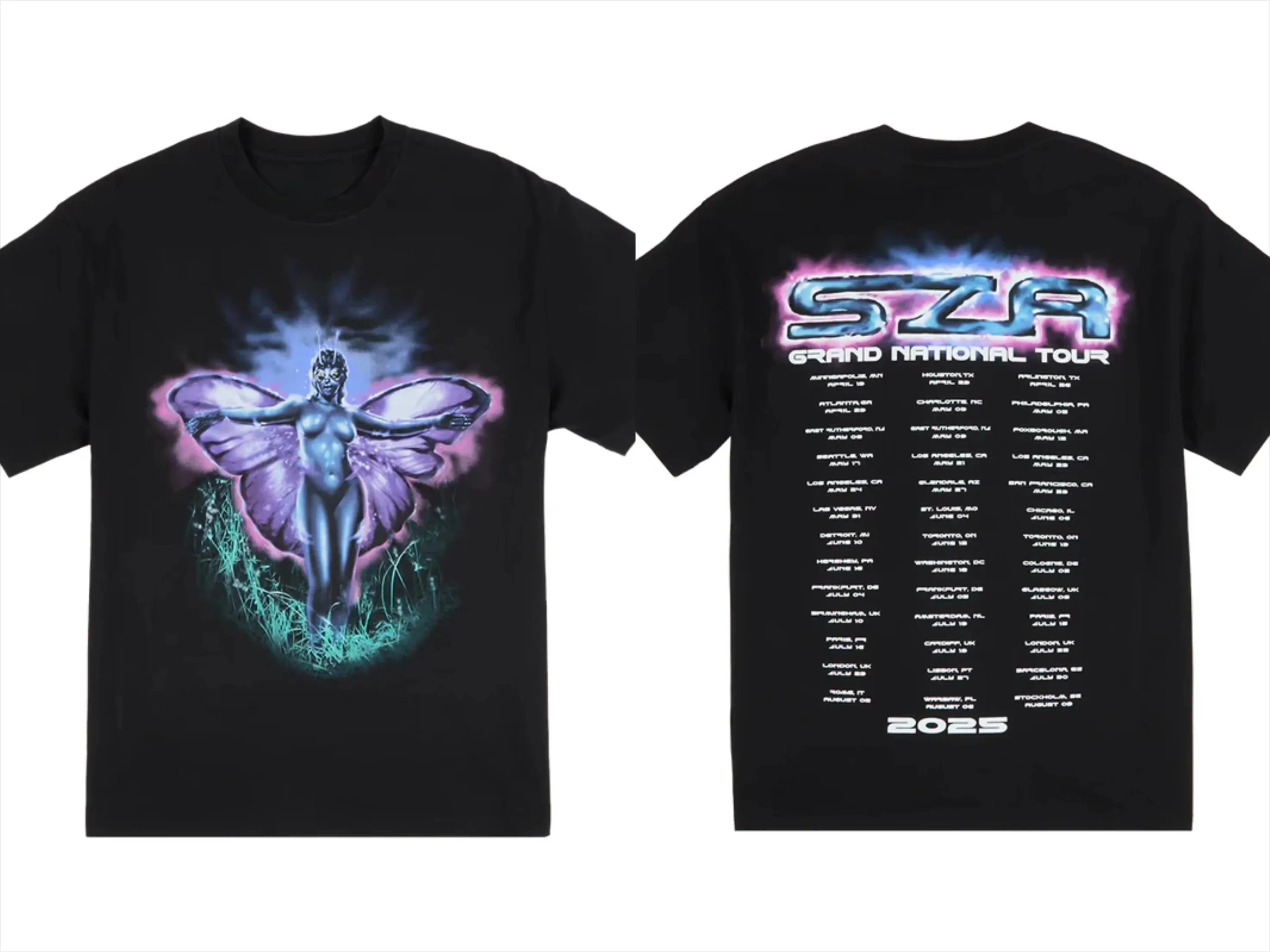 SZA Kendrick Lamar Global Tour Printed T-Shirt Oversized Y2k Vintage Cotton Fan Support Short Sleeve Female Male Clothing Tees