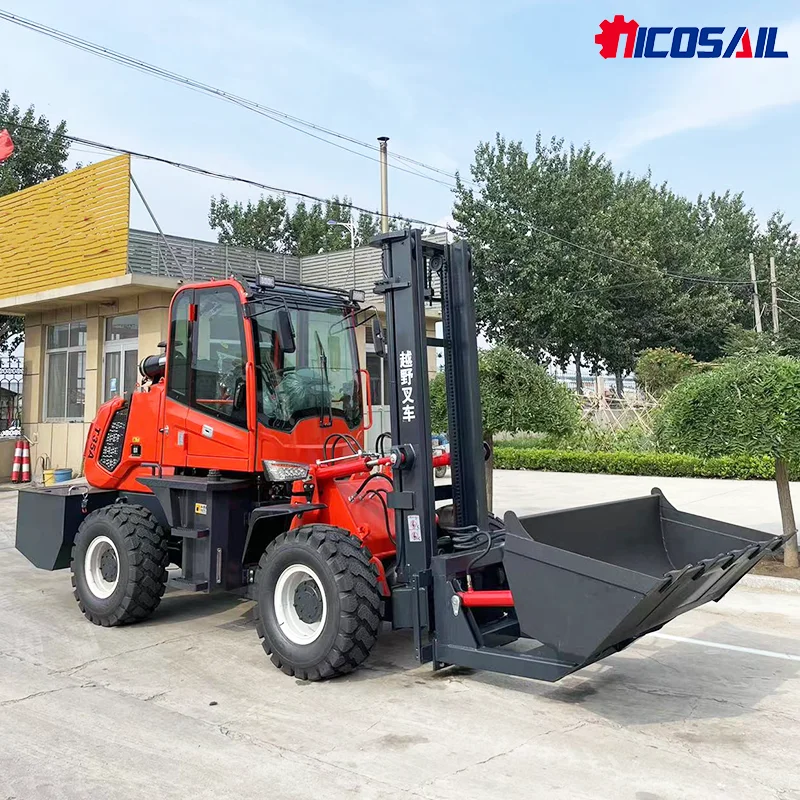 رافعة شوكية كهربائية خارجية 2.5 طن نموذج التضاريس الخام شاحنة رافعة شوكية أرضية غير مستوية