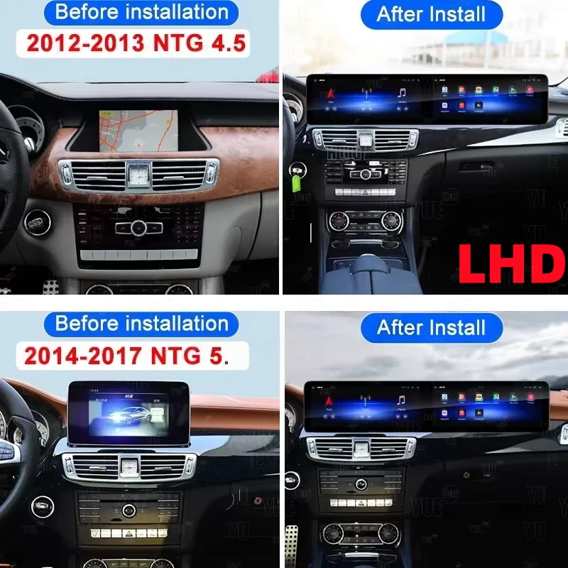 25.6inch screen Android 13 Car Radio Stereo Multimedia Player For Mercedes Benz CLS Class W218 2012-2017 Wireless Carplay GPS