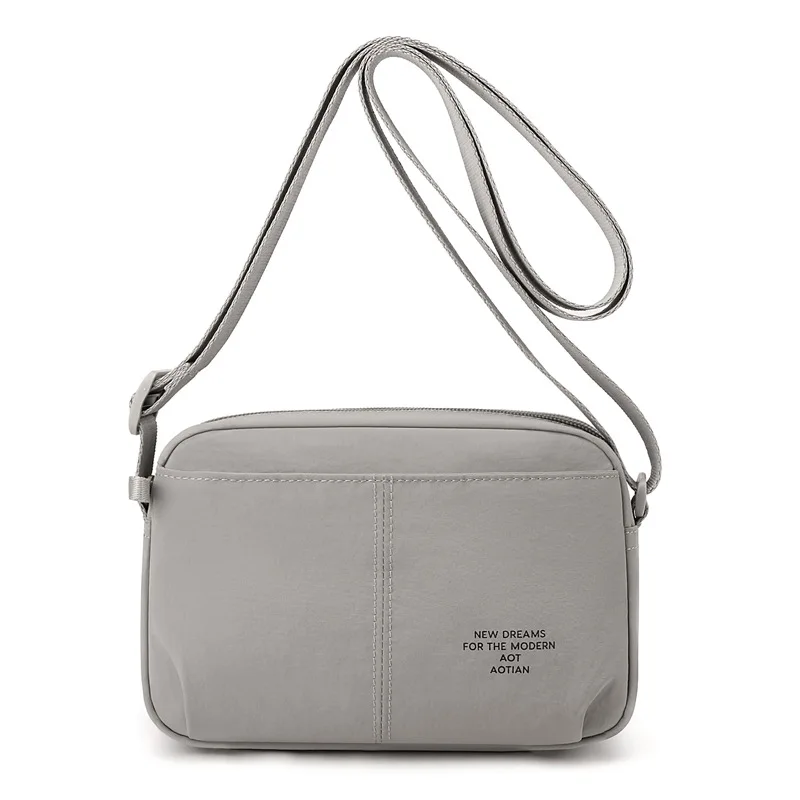 

New Women's Commuting Shoulder Bag Lightweight Oxford Cloth Small Square Bag Unisex Multi Layer Simple Casual Crossbody Bag