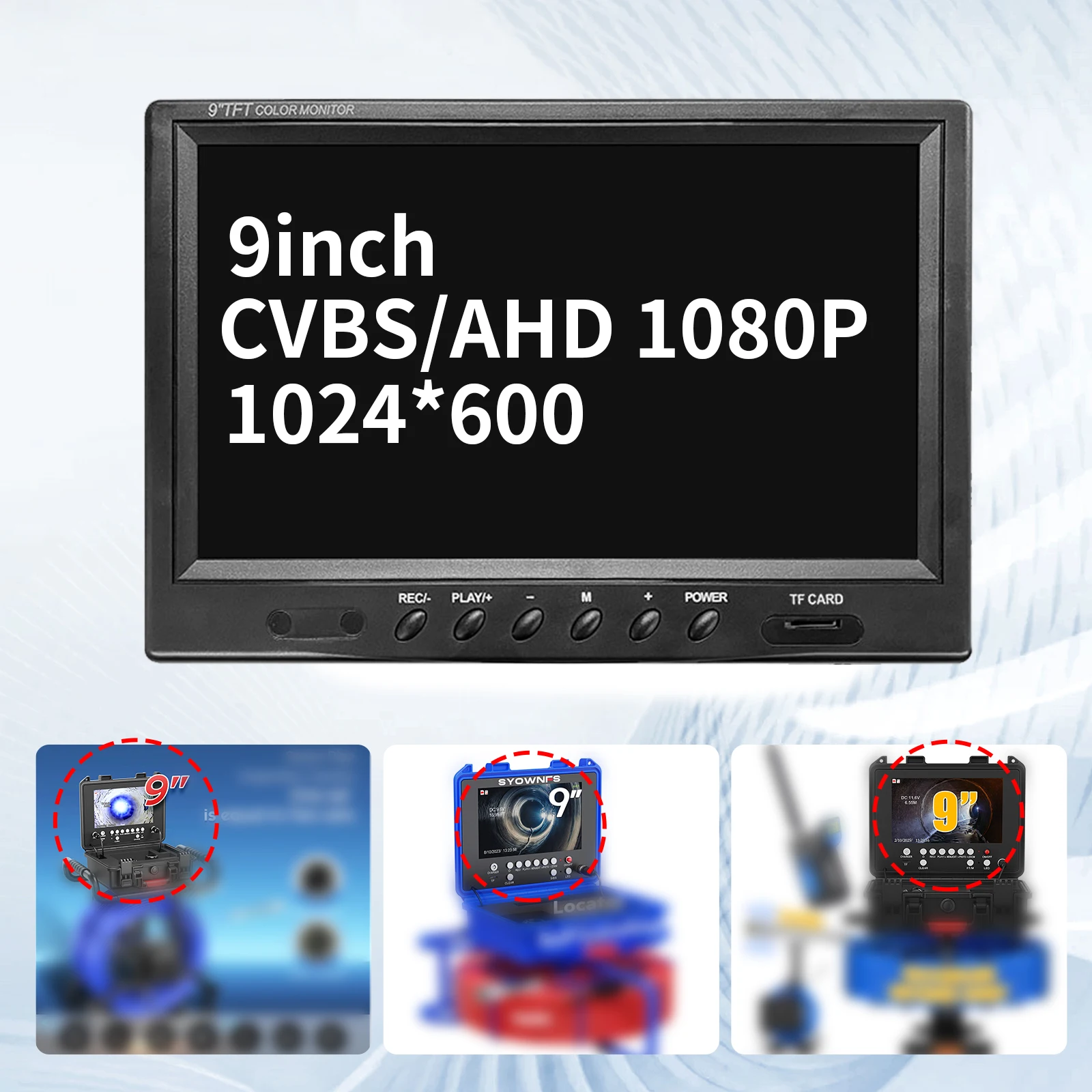 7, 9 oder 10-Zoll-Displays sind mit AHD- und CVBS-Kameras und bietet ein wesentliche Video für die Pipeline- und Kanalinspektion