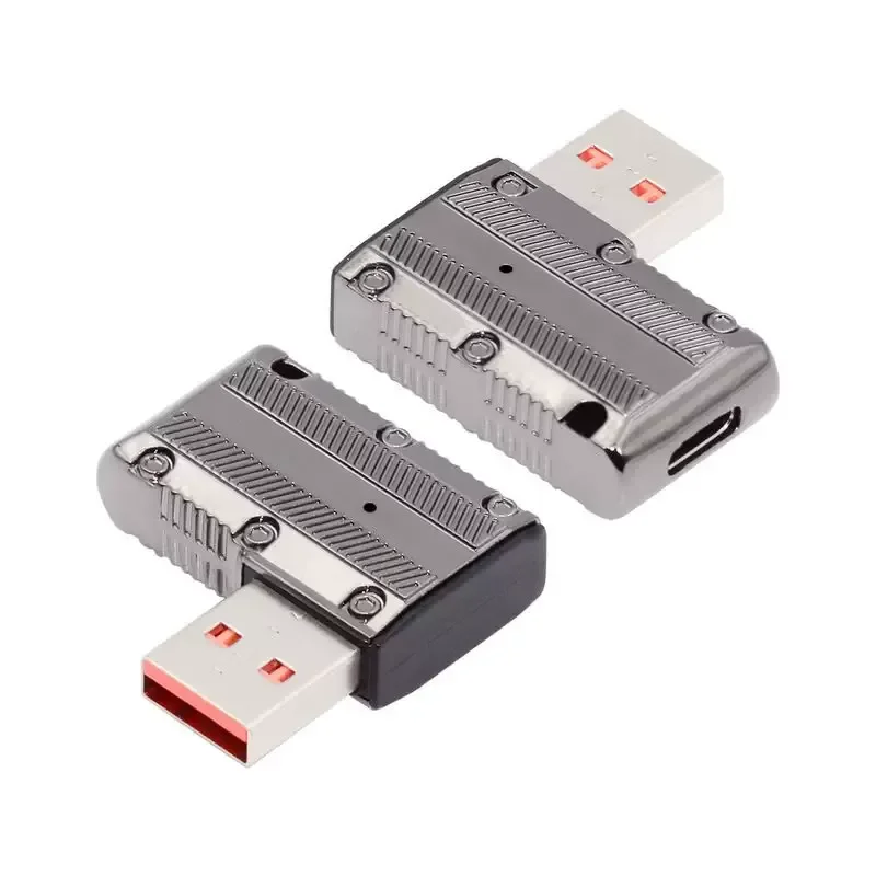 for 10Gbps Zinc Alloy USB A to Type C Adapter 120W Super Fast Charging Motherboard Connector Cyberpunk Style