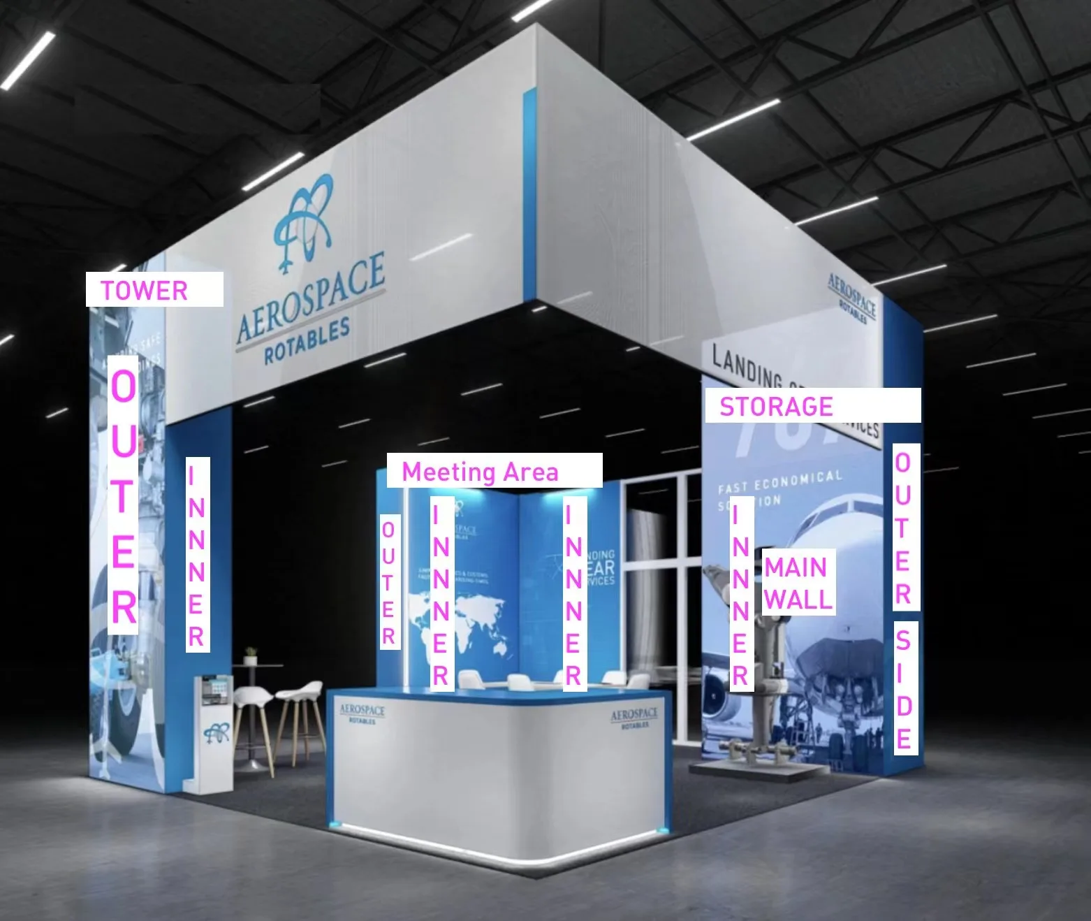 Exhibitor Searching the Most for AHR Expo Trade Show Booth Floor or Wall Space LED Lighting Layout