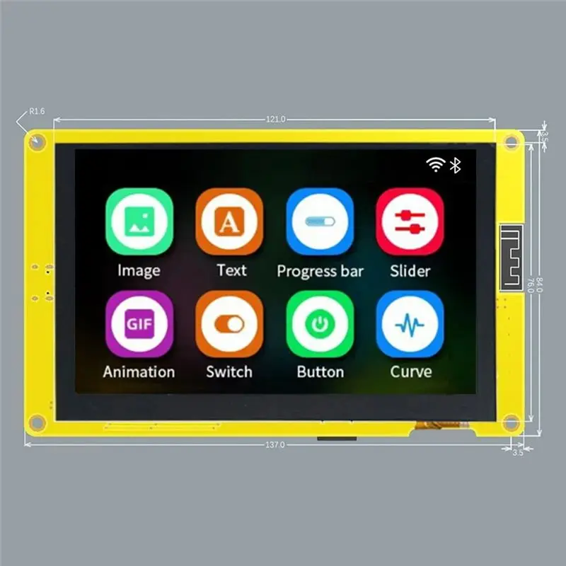 Modulo Smart Display B30C-ESP32-S3 con Flash, MCU, WIFI, Bluetooth, Display TN 800X480, HMI, 8M PSRAM, 16M (Con Touch)