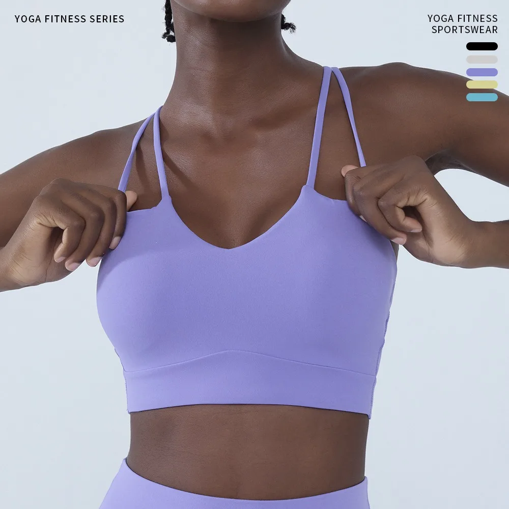 حمالات صدر رياضية مع منصات الصدر رياضة بيلاتيس اليوغا المحاصيل القمم اللياقة البدنية الملابس الداخلية النساء تجريب سترات سيدة قمصان للجري ملابس رياضية